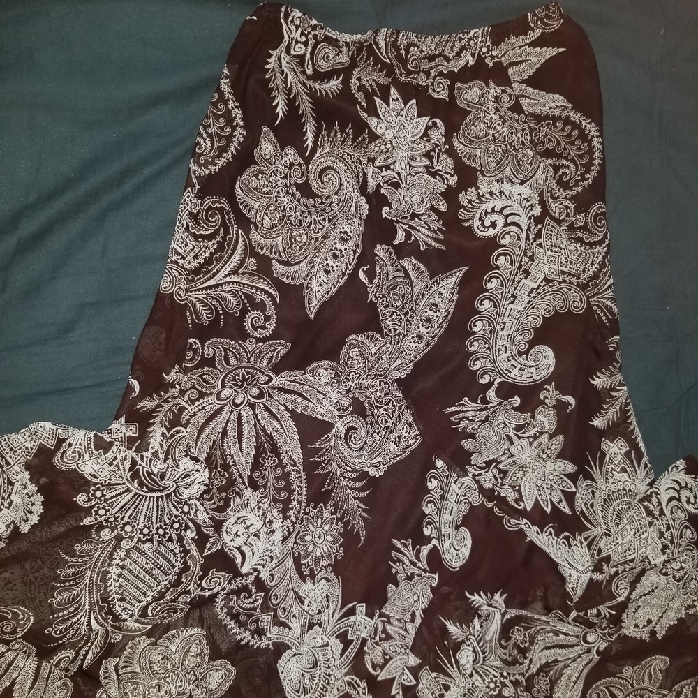 Brown Paisley Handkerchief Skirt